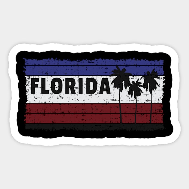 Florida USA State Palm Trees Tallahassee Miami Orlando South Beach Design Gift Idea Sticker by c1337s